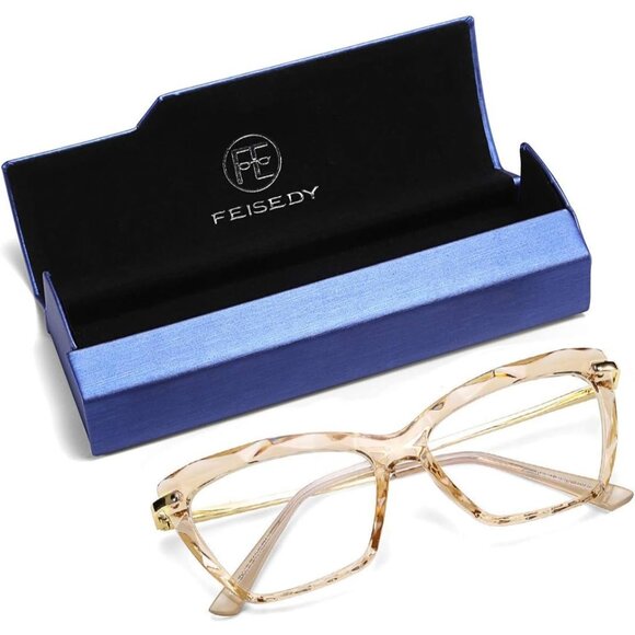CAT eye glasses frame clear lenses eyewear women - Champagne main image 7